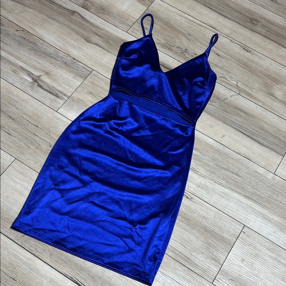 Windsor Dresses & Skirts - Windsor Blue Bodycon Mini Dress Spaghetti Strap